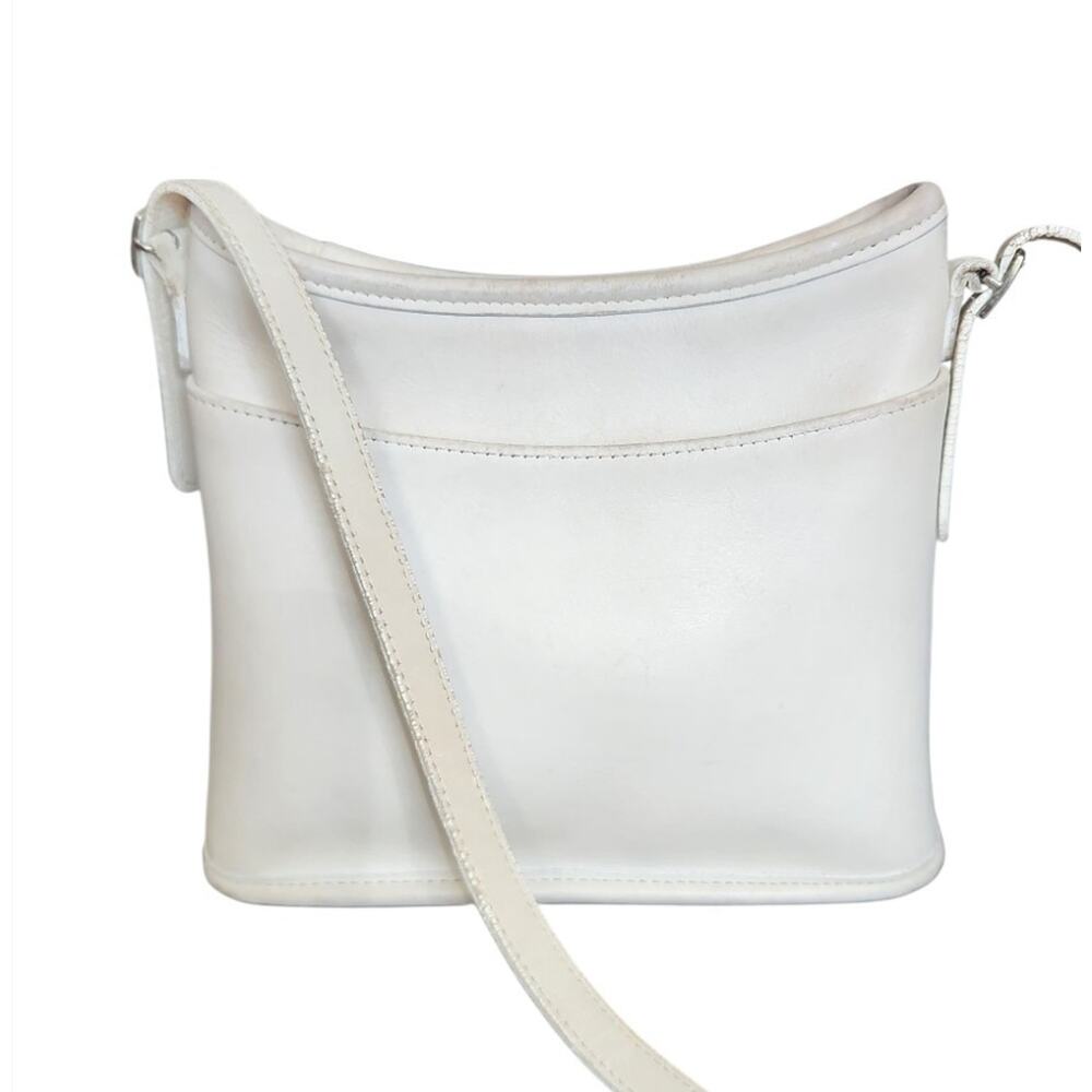 Vintage Coach Leather Mambo Hobo Shoulder Crossbody Bag Authentic White 9062 - Picture 3 of 16